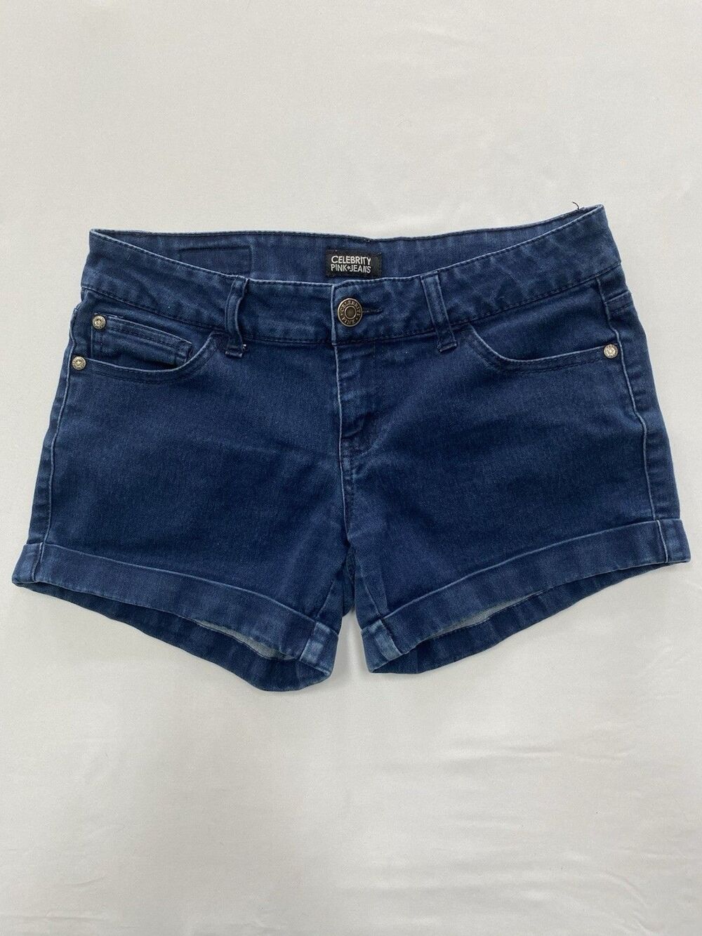 Celebrity Pink Jeans Denim Shorts Women's Size 7 Blue Cuffed Low Rise